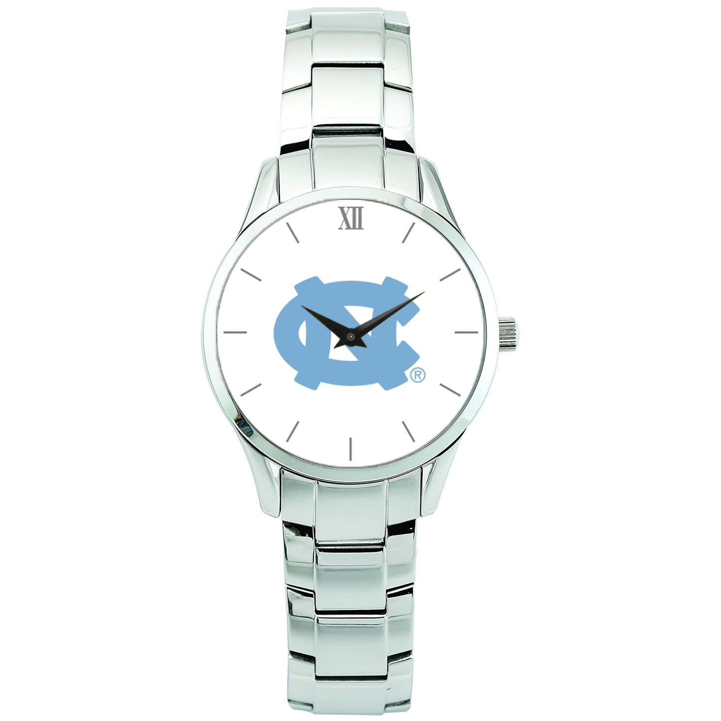 Unisex Silver North Carolina Tar Heels Stainless Steel Bracelet Wristwatch