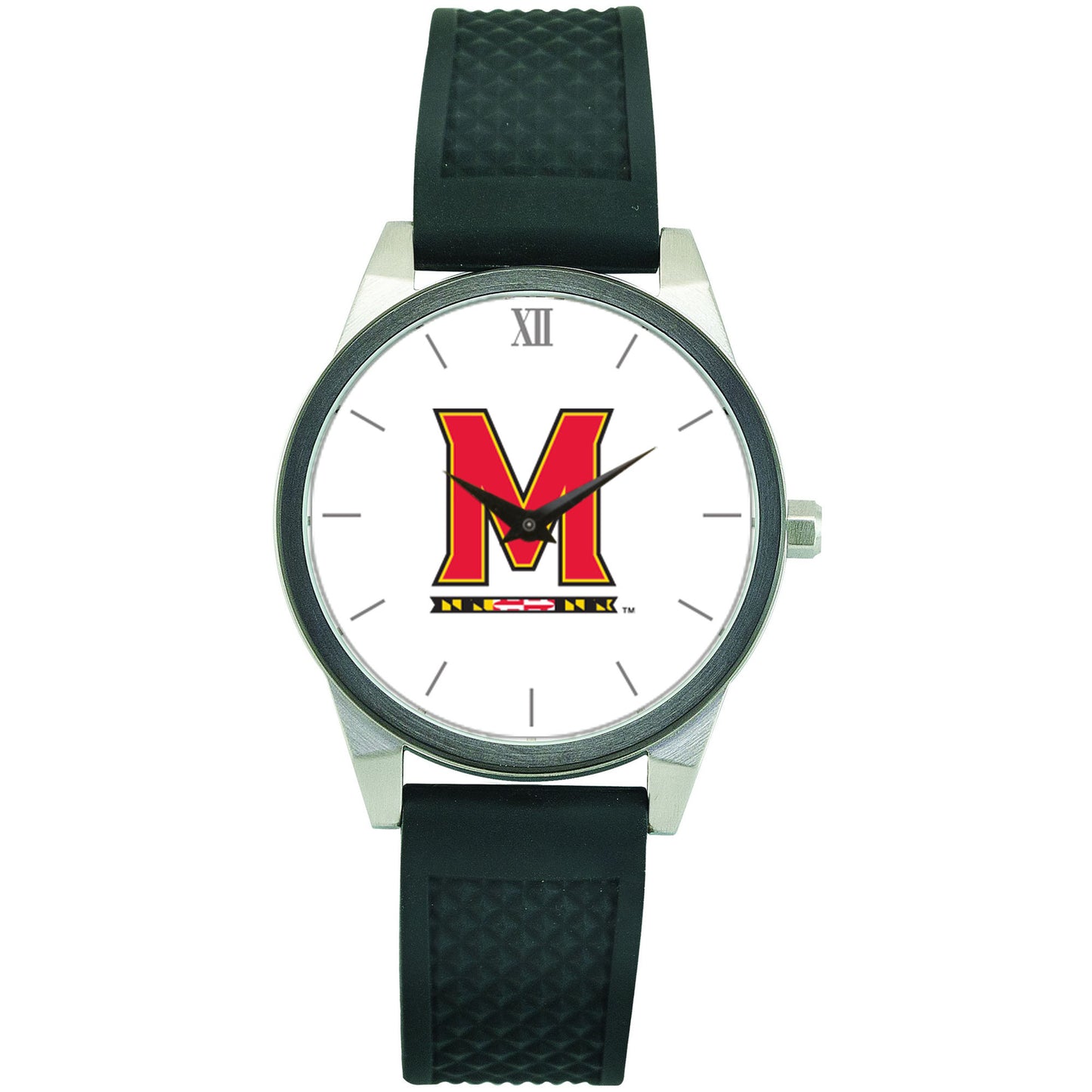 Women's Silver Maryland Terrapins Silicone Strap Wristwatch