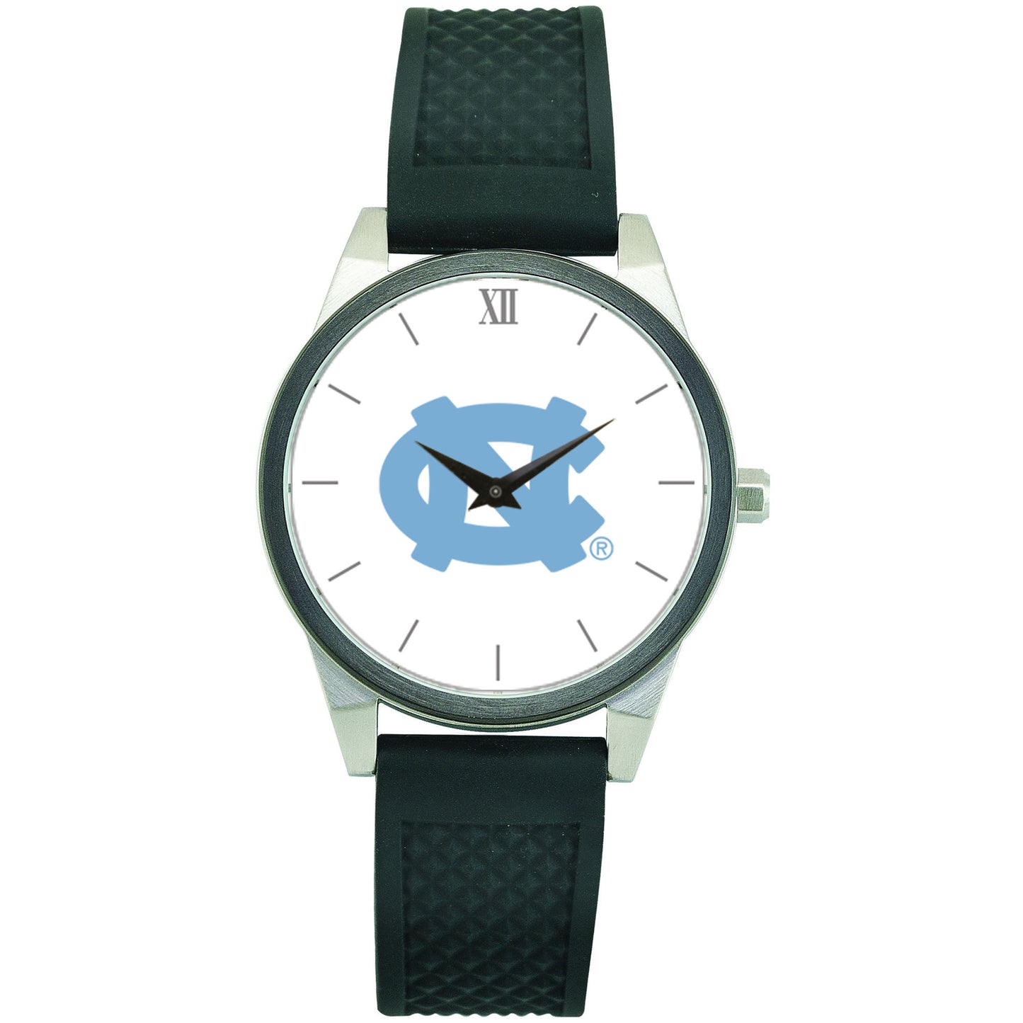 Women's Silver North Carolina Tar Heels Silicone Strap Wristwatch