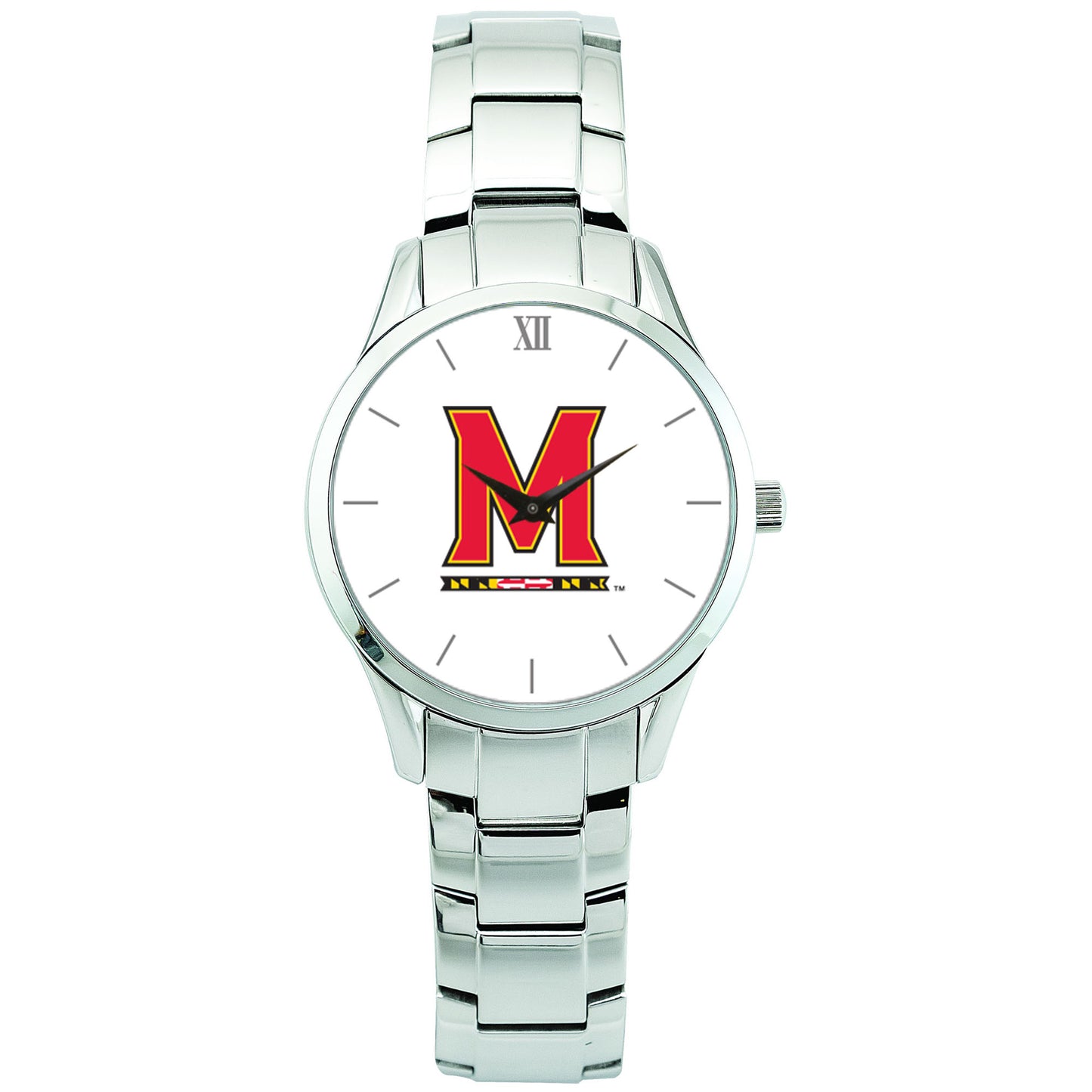 Women's Silver Maryland Terrapins Stainless Steel Bracelet Wristwatch