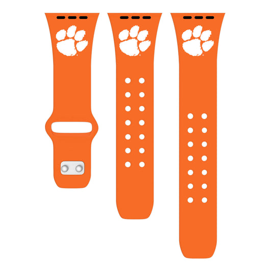 Orange Clemson Tigers Logo Silicone Apple Watch Band