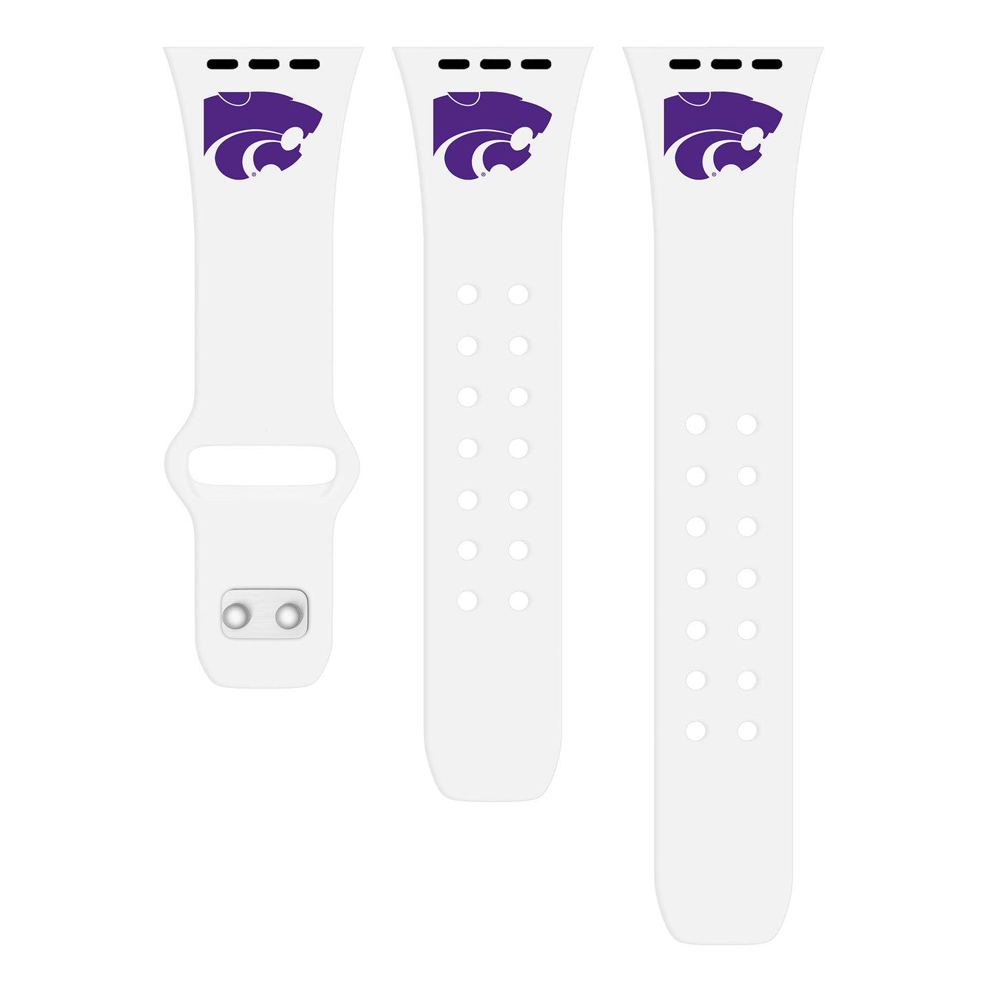 White Kansas State Wildcats Logo Silicone Apple Watch Band