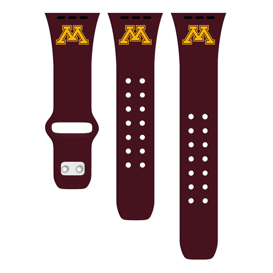 Maroon Minnesota Golden Gophers Logo Silicone Apple Watch Band