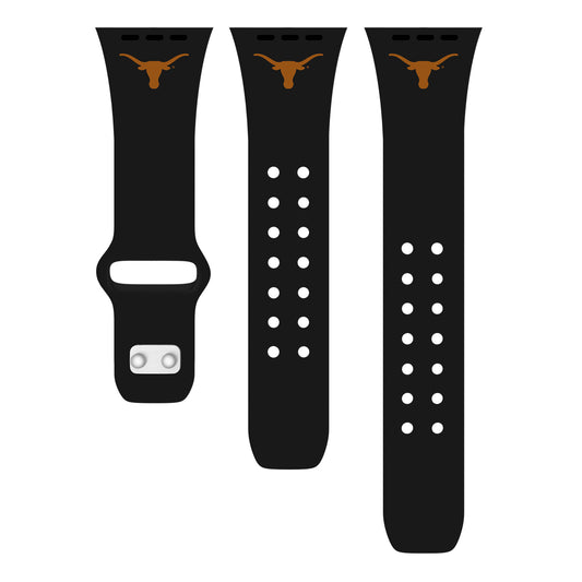 Black Texas Longhorns Logo Silicone Apple Watch Band