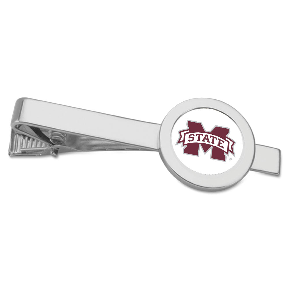 Silver Mississippi State Bulldogs Team Logo Tie Bar