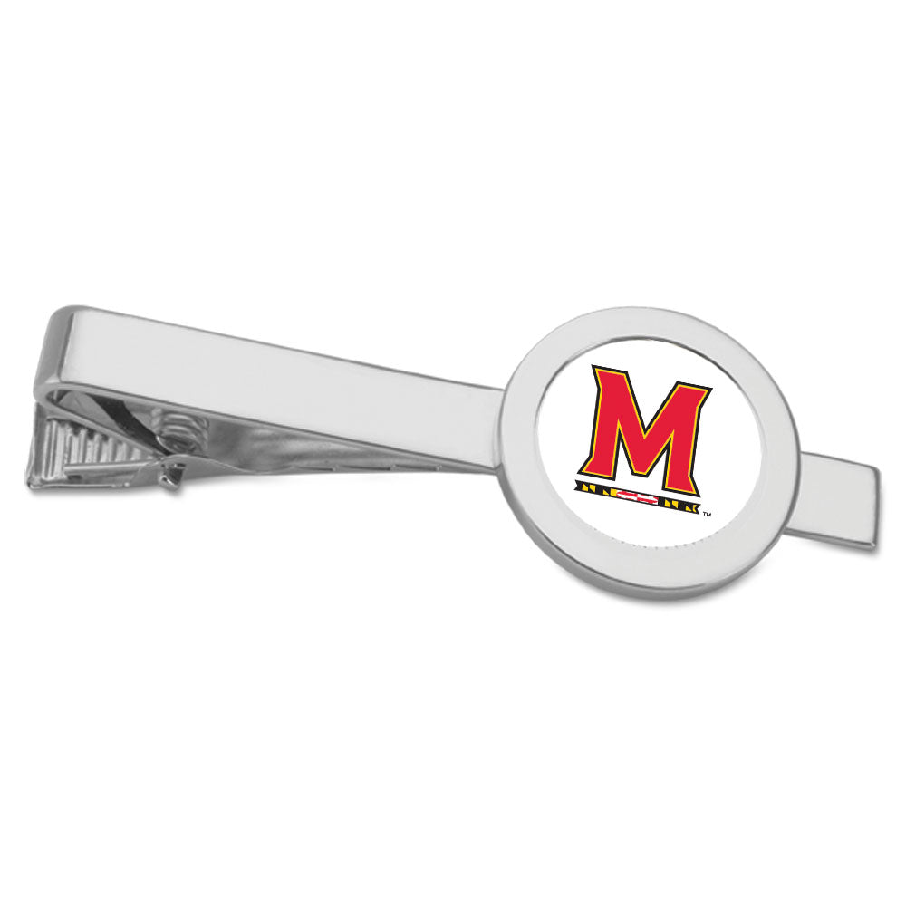 Silver Maryland Terrapins Team Logo Tie Bar