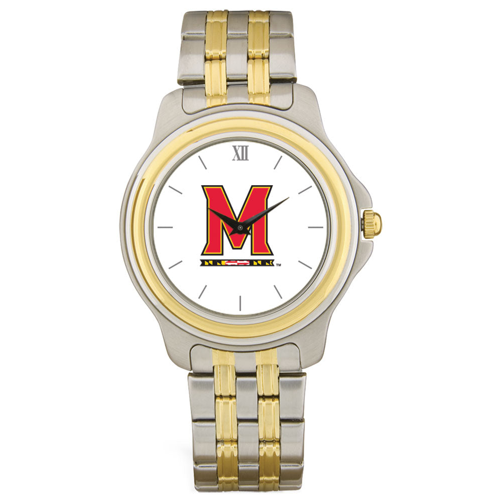 Men's Silver/Gold Maryland Terrapins Two-Tone Team Logo Wristwatch