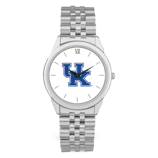 Men's Silver Kentucky Wildcats Team Logo Rolled Link Bracelet Wristwatch