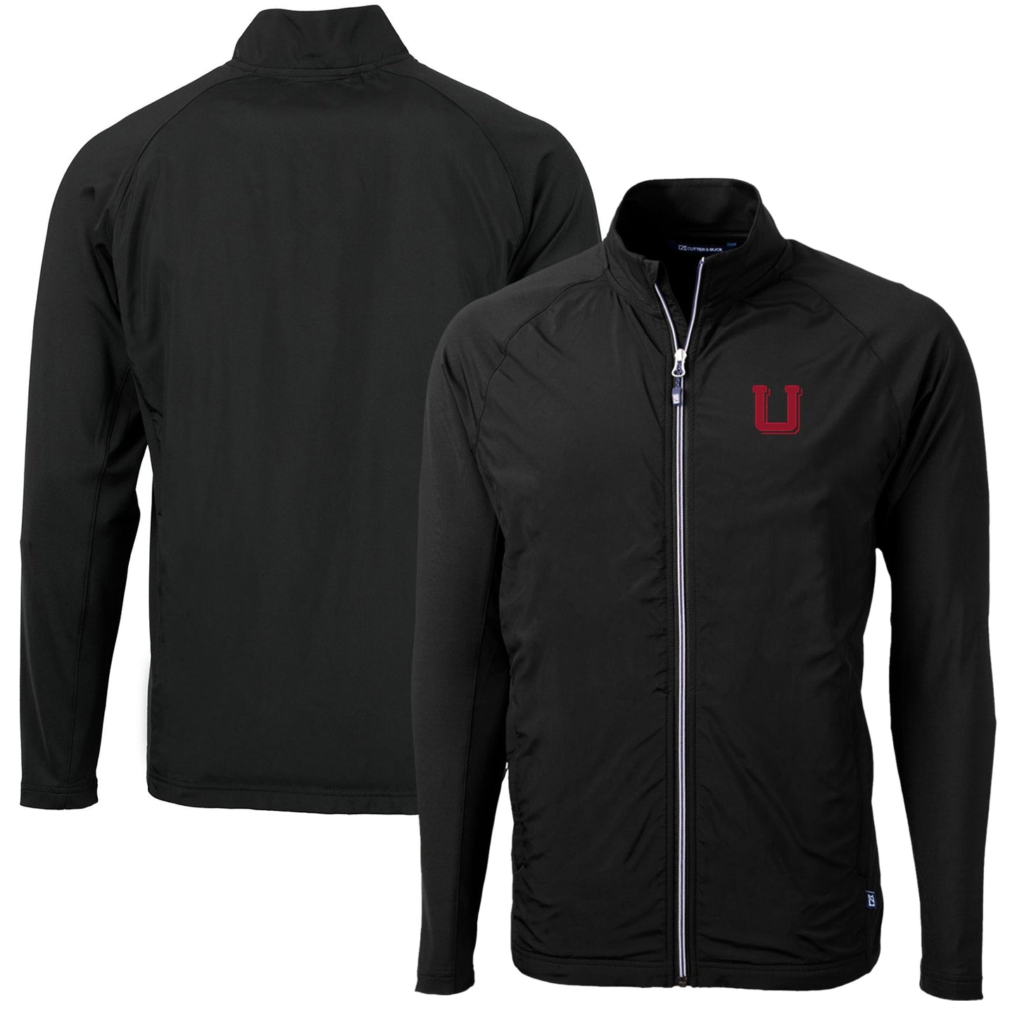 Men's Cutter & Buck Black Utah Utes Adapt Eco Knit Hybrid Recycled Big & Tall Full-Zip Jacket