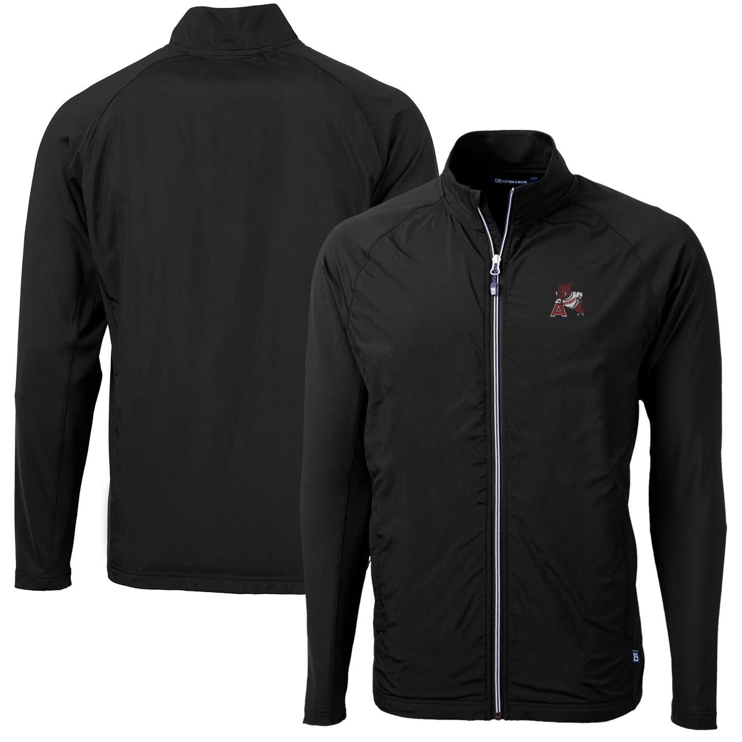 Men's Cutter & Buck Black Arkansas Razorbacks Adapt Eco Knit Hybrid Recycled Big & Tall Full-Zip Jacket