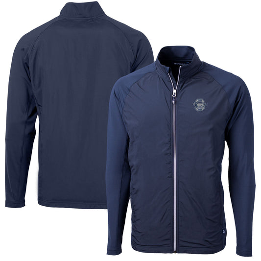 Men's Cutter & Buck Navy Penn State Nittany Lions Adapt Eco Knit Hybrid Recycled Big & Tall Full-Zip Jacket