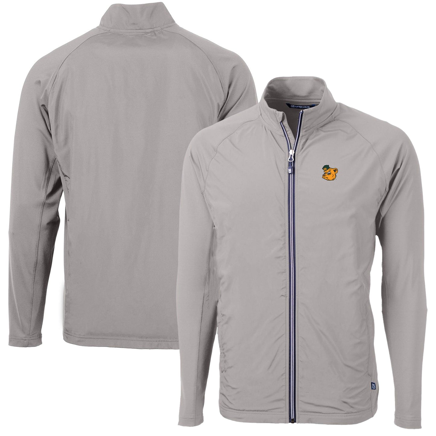 Men's Cutter & Buck Gray Baylor Bears Adapt Eco Knit Hybrid Recycled Big & Tall Full-Zip Jacket