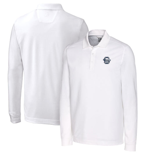 Men's Cutter & Buck White Penn State Nittany Lions Vault Advantage Tri-Blend Pique Big & Tall Long Sleeve Polo