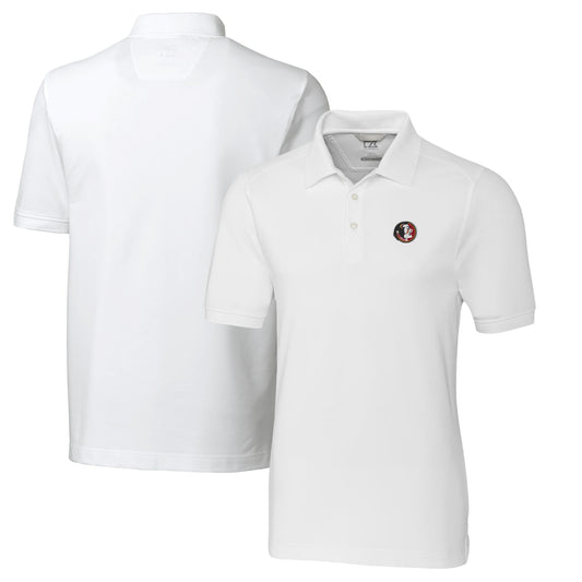Men's Cutter & Buck White Florida State Seminoles Vault Advantage Tri-Blend Pique Big & Tall Polo