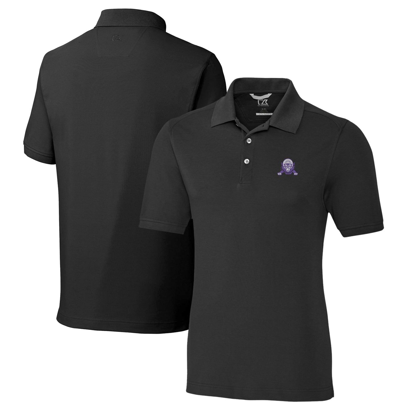 Men's Cutter & Buck Black Northwestern Wildcats Vault Advantage Tri-Blend Pique Big & Tall Polo