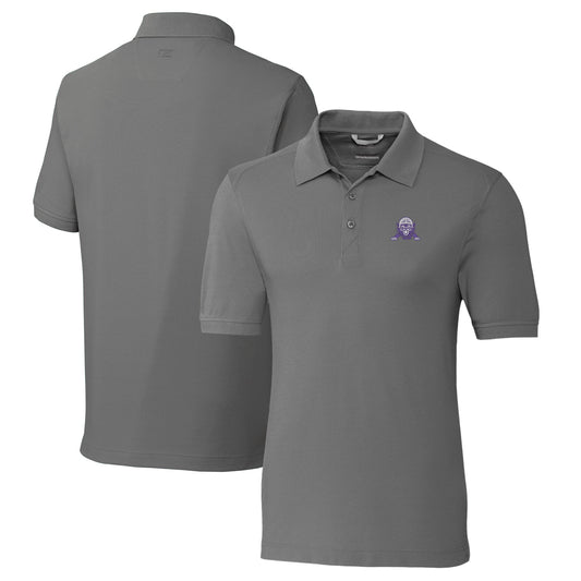 Men's Cutter & Buck Steel Northwestern Wildcats Vault Advantage Tri-Blend Pique Big & Tall Polo