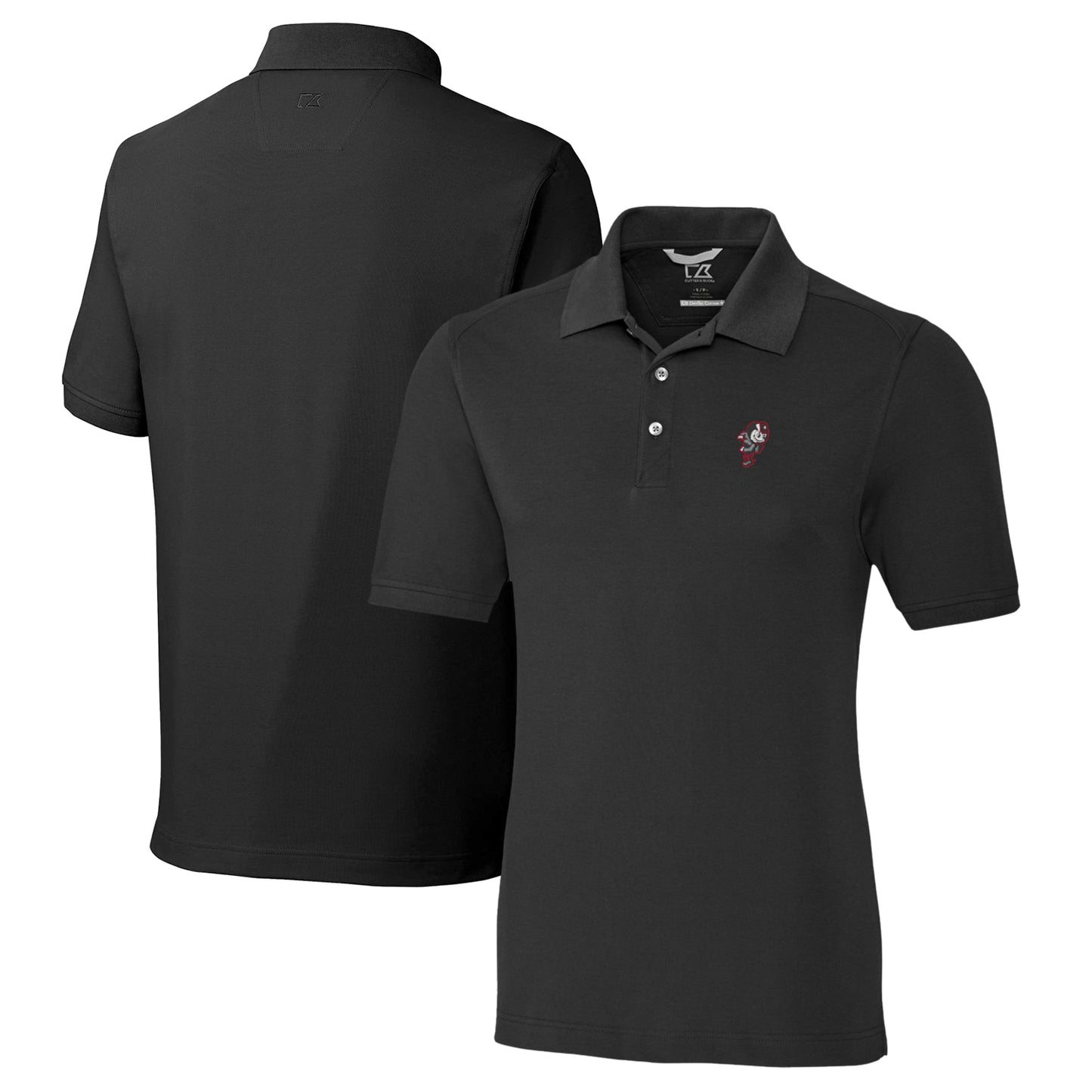 Men's Cutter & Buck Black Ohio State Buckeyes Vault Advantage Tri-Blend Pique Big & Tall Polo