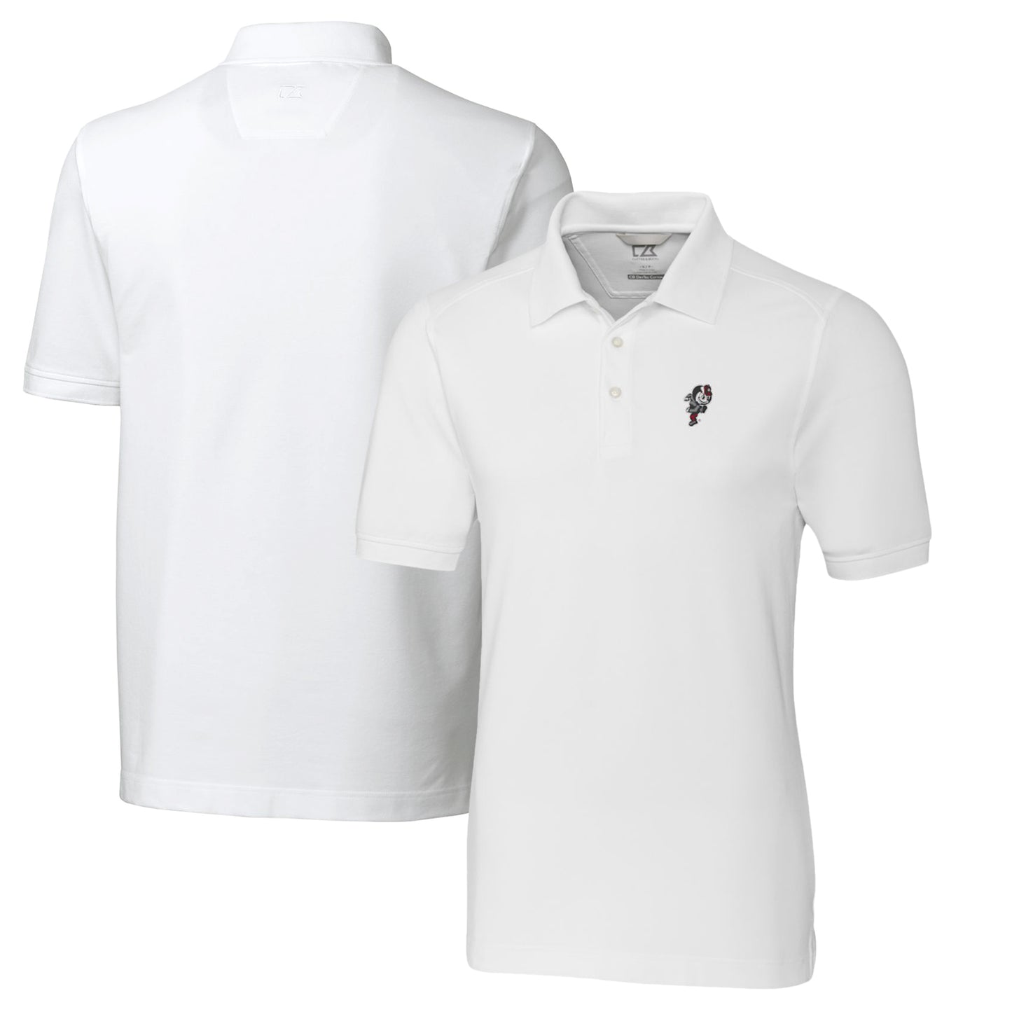 Men's Cutter & Buck White Ohio State Buckeyes Vault Advantage Tri-Blend Pique Big & Tall Polo