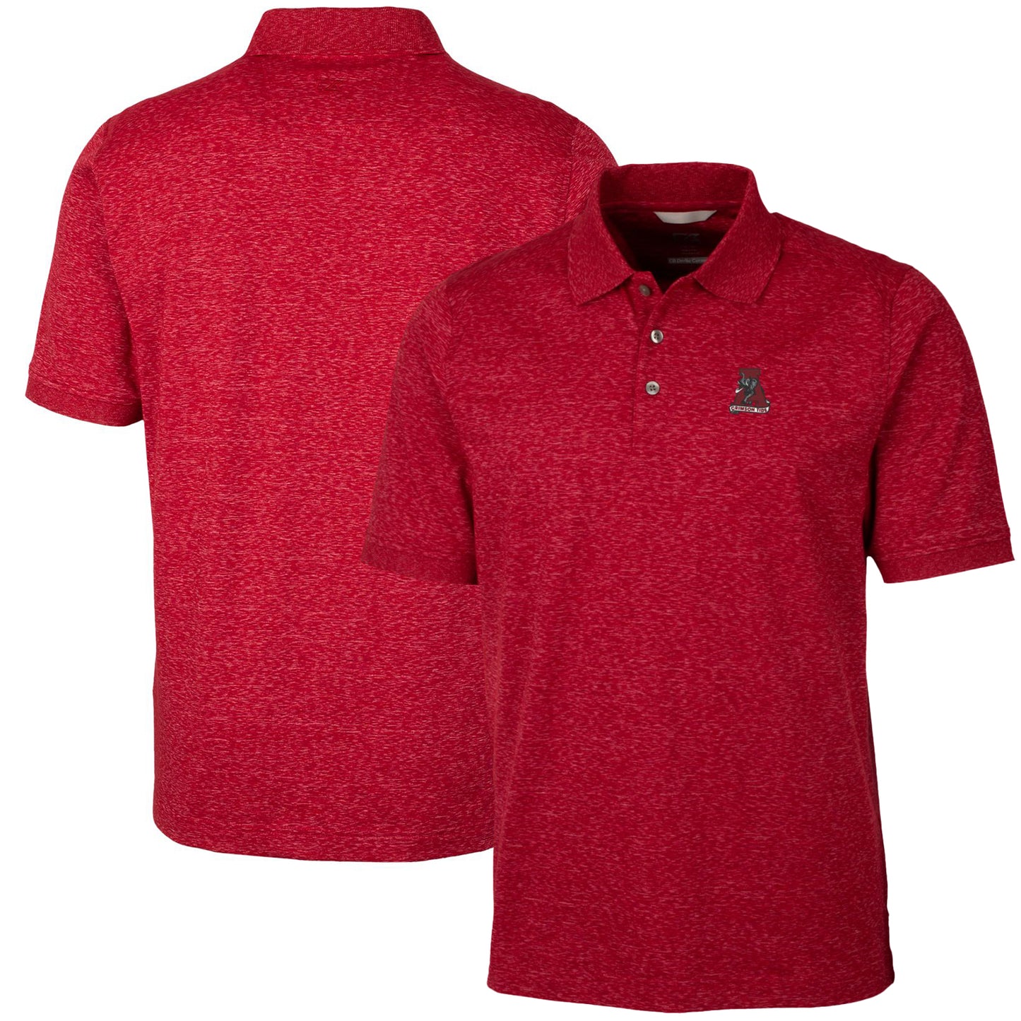 Men's Cutter & Buck Crimson Alabama Crimson Tide Vault Advantage Tri-Blend Space Dye Big & Tall Polo