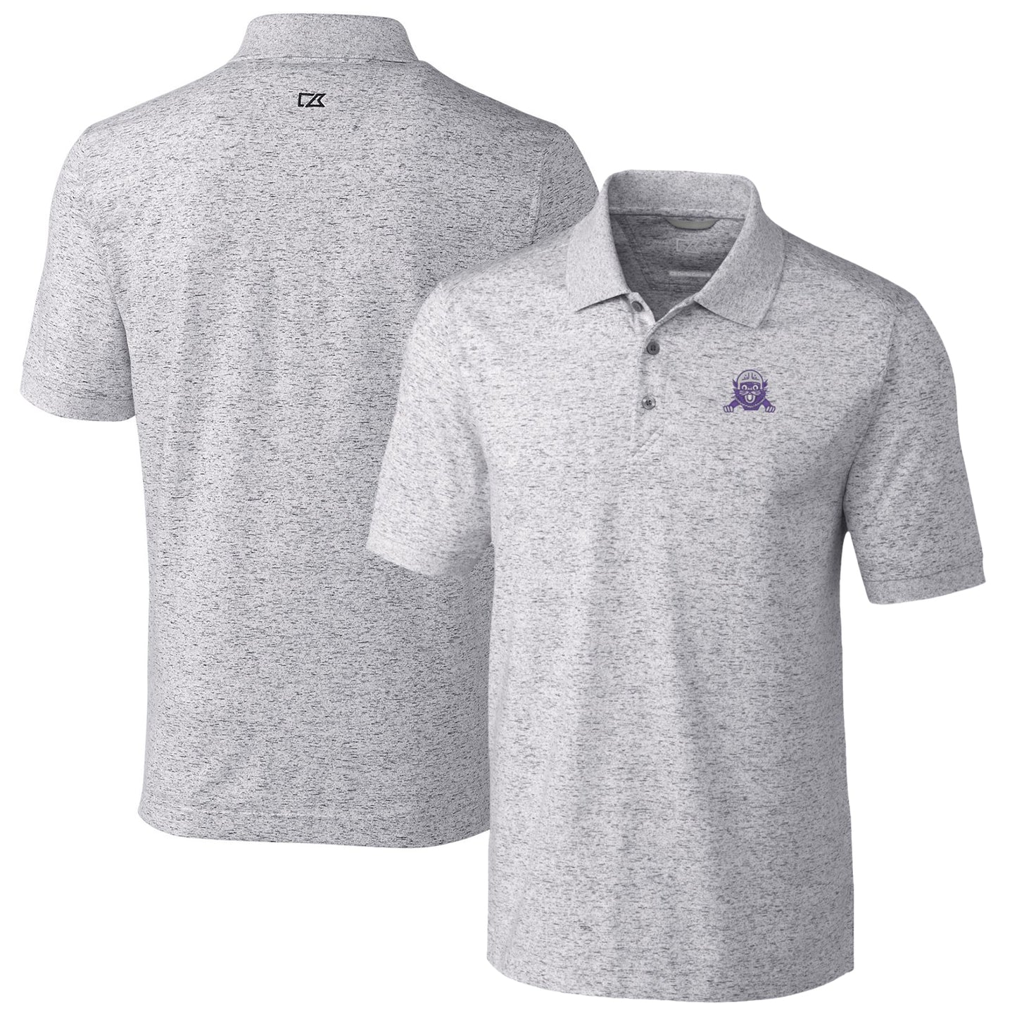 Men's Cutter & Buck Steel Northwestern Wildcats Vault Advantage Tri-Blend Space Dye Big & Tall Polo