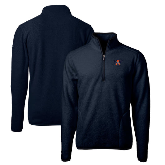 Men's Cutter & Buck Navy Auburn Tigers Vault Cascade Eco Sherpa Fleece Big & Tall Quarter-Zip Top