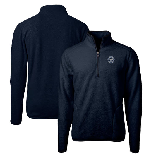 Men's Cutter & Buck Navy Penn State Nittany Lions Vault Cascade Eco Sherpa Fleece Big & Tall Quarter-Zip Top