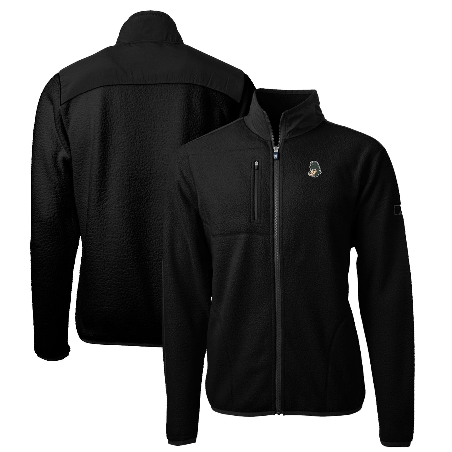 Men's Cutter & Buck Black Michigan State Spartans Logo Big & Tall Cascade Eco Sherpa Fleece Full-Zip Jacket