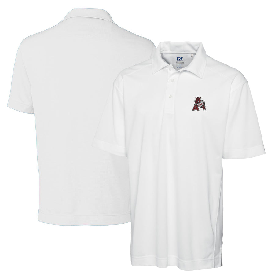Men's Cutter & Buck White Arkansas Razorbacks Big & Tall DryTec Genre Textured Solid Polo