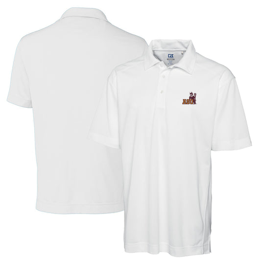 Men's Cutter & Buck White Arizona State Sun Devils Big & Tall DryTec Genre Textured Solid Polo