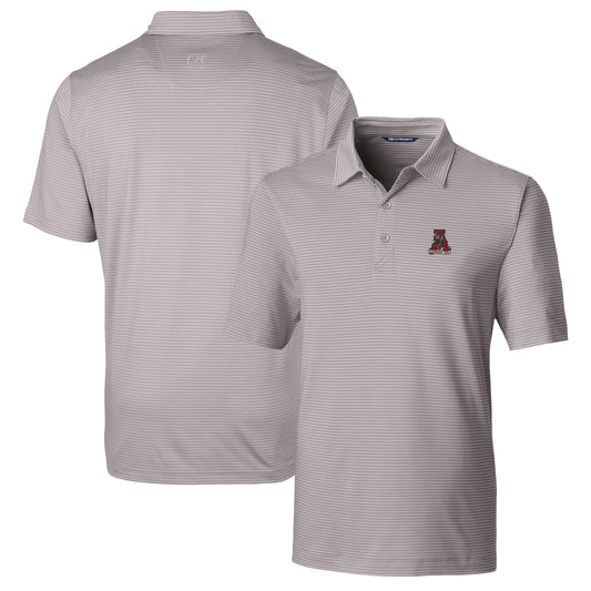 Men's Cutter & Buck Gray Alabama Crimson Tide Big & Tall Forge Pencil Stripe Stretch Polo