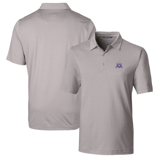 Men's Cutter & Buck Gray Northwestern Wildcats Big & Tall Forge Pencil Stripe Stretch Polo