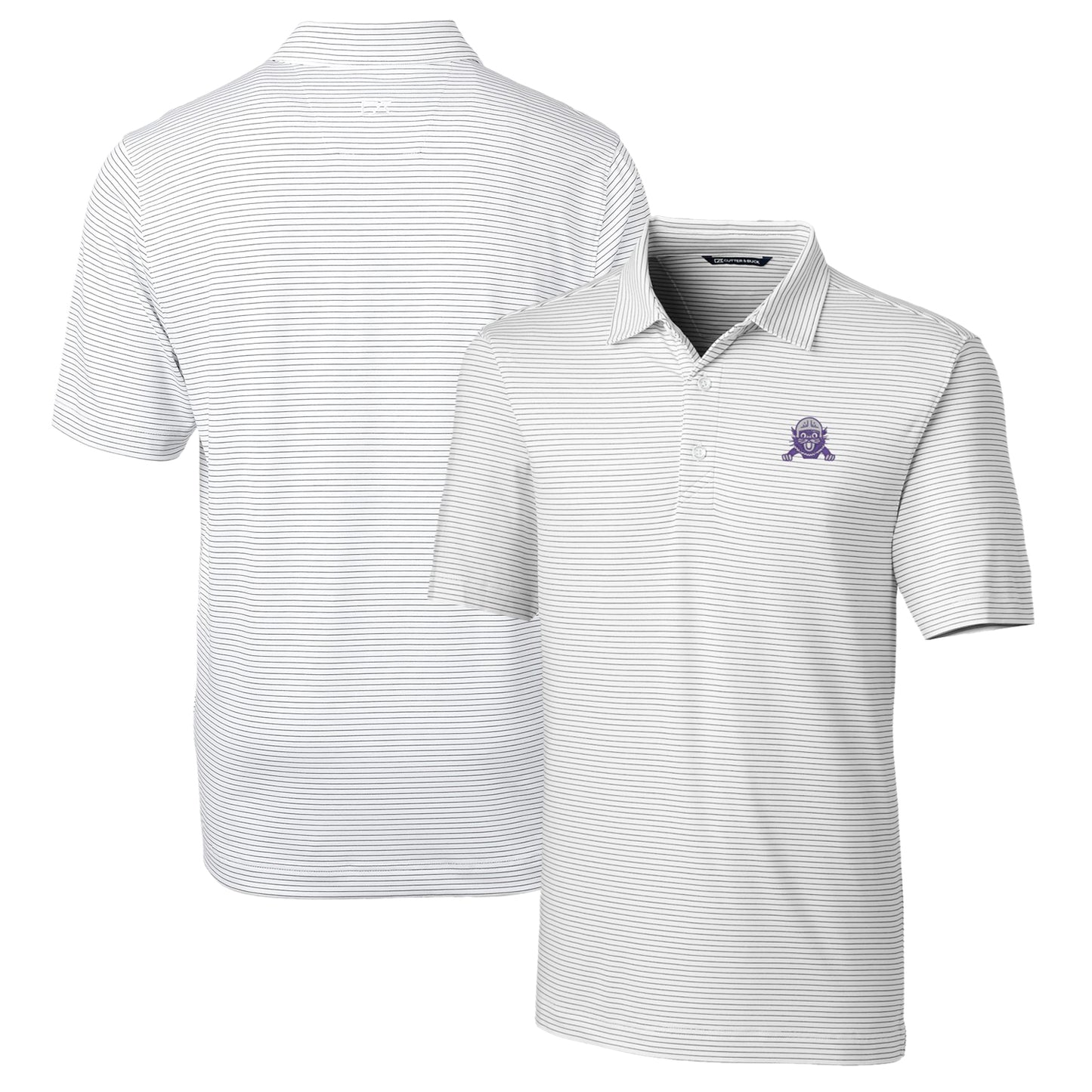 Men's Cutter & Buck White Northwestern Wildcats Big & Tall Forge Pencil Stripe Stretch Polo