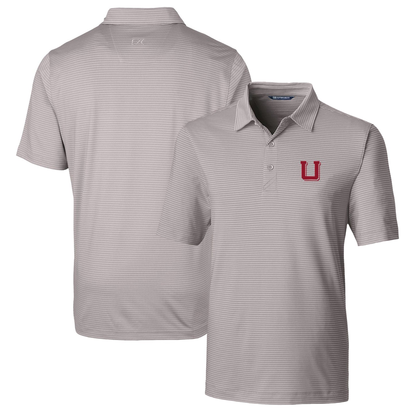 Men's Cutter & Buck Gray Utah Utes Big & Tall Forge Pencil Stripe Stretch Polo