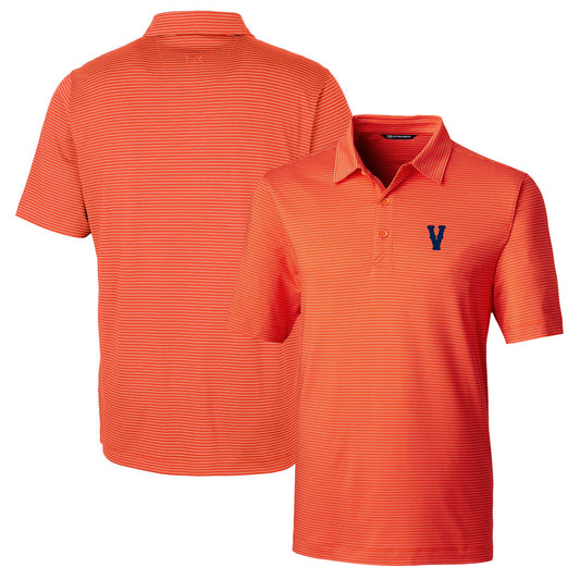 Men's Cutter & Buck Orange Virginia Cavaliers Vintage Big & Tall Forge Pencil Stripe Stretch Polo