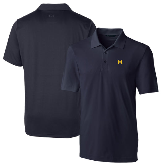 Men's Cutter & Buck Navy Michigan Wolverines Logo Big & Tall Forge Stretch Polo