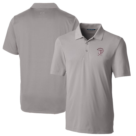 Men's Cutter & Buck Gray Mississippi State Bulldogs Logo Big & Tall Forge Stretch Polo