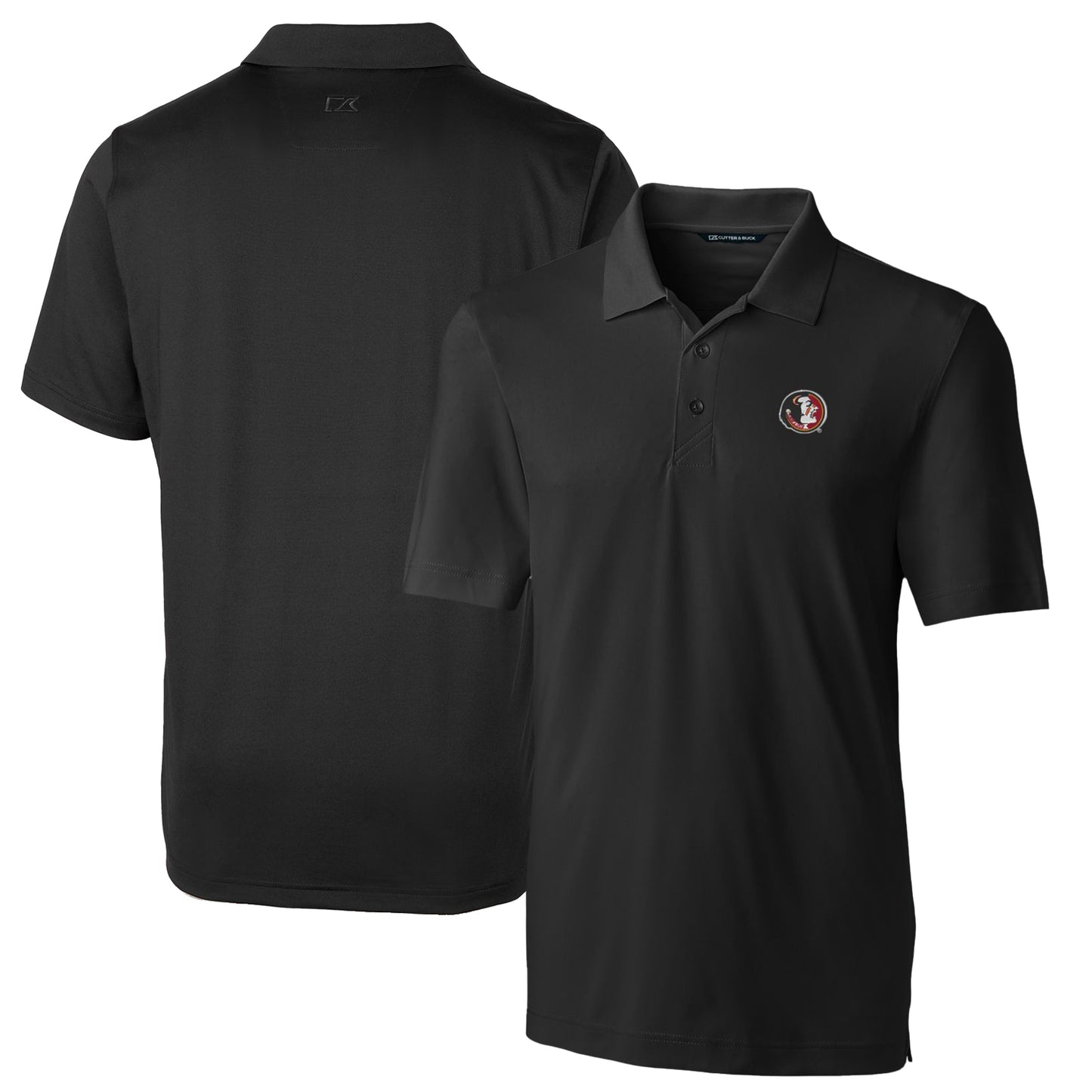 Men's Cutter & Buck Black Florida State Seminoles Logo Big & Tall Forge Stretch Polo