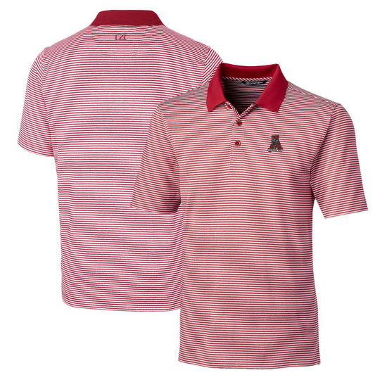 Men's Cutter & Buck Crimson Alabama Crimson Tide Big & Tall Forge Tonal Stripe Stretch Polo