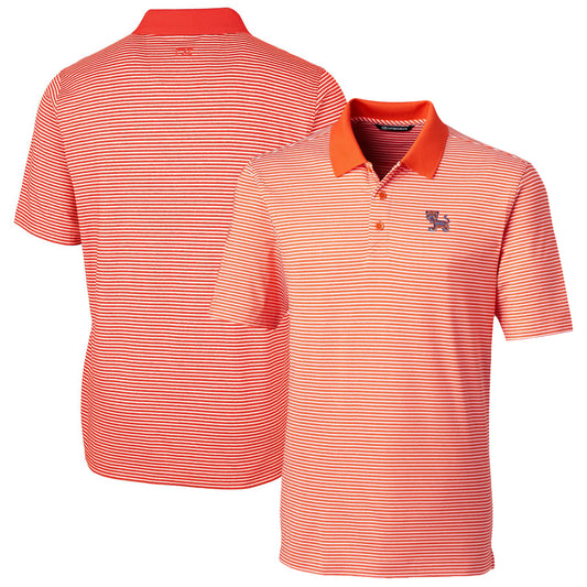 Men's Cutter & Buck Orange Clemson Tigers Big & Tall Forge Tonal Stripe Stretch Polo