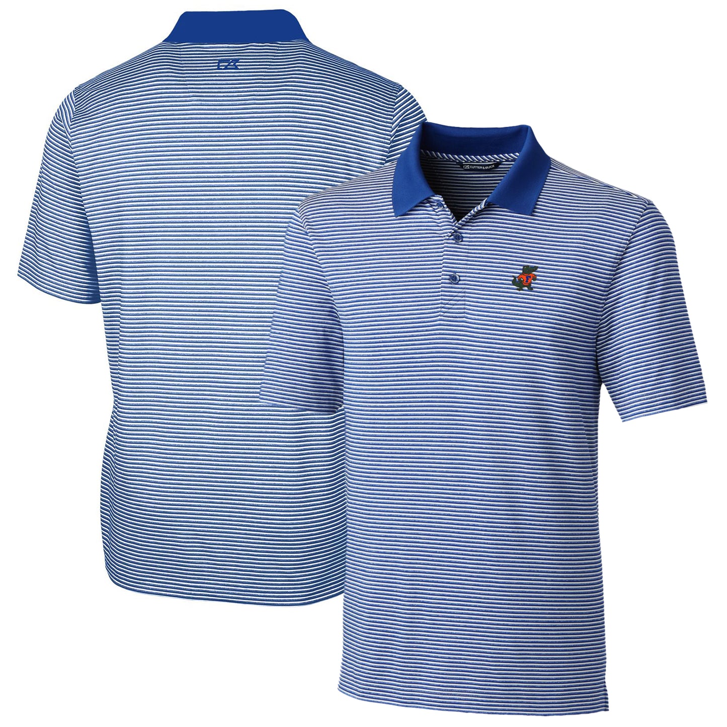 Men's Cutter & Buck Royal Florida Gators Big & Tall Forge Tonal Stripe Stretch Polo