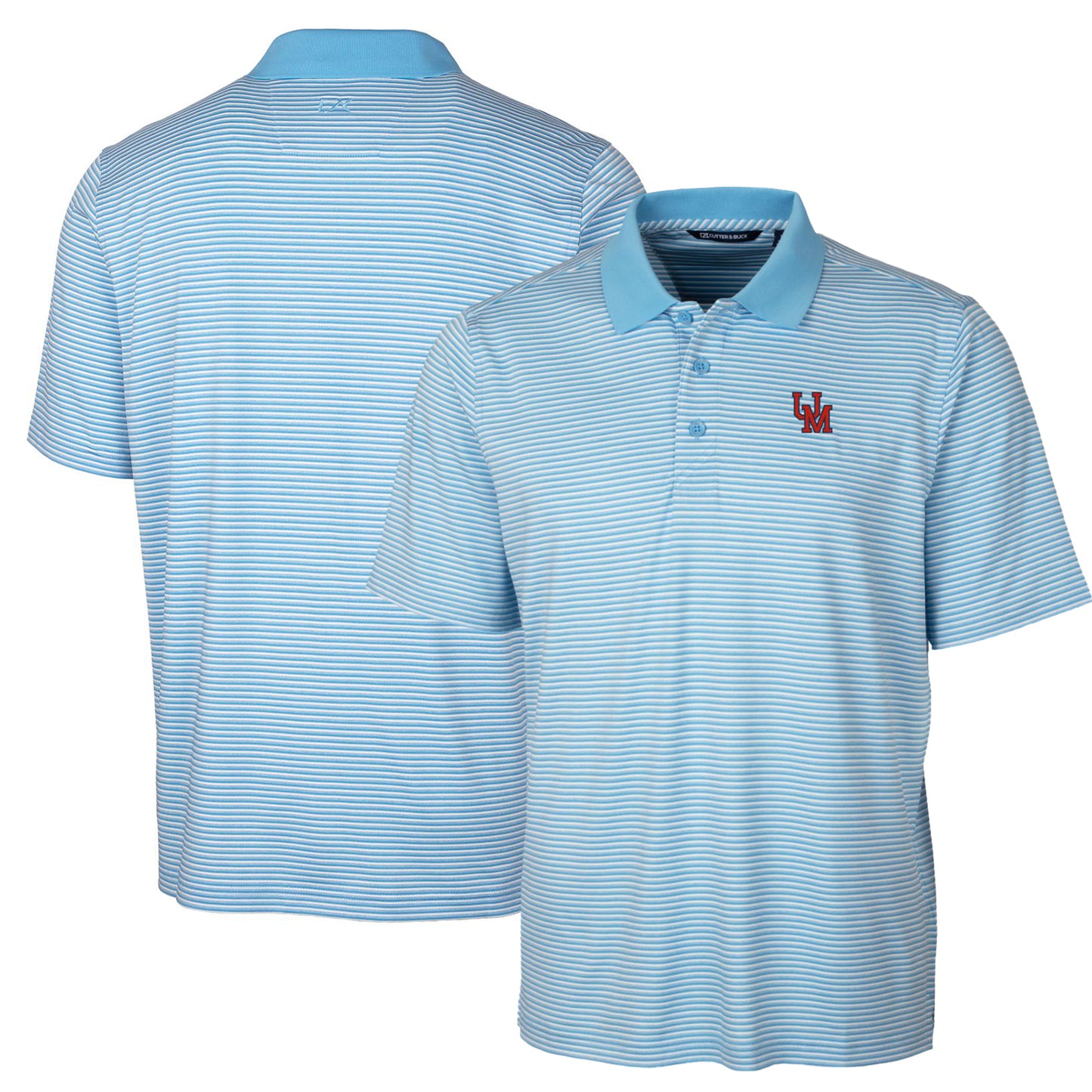 Men's Cutter & Buck Light Blue Ole Miss Rebels Big & Tall Forge Tonal Stripe Stretch Polo