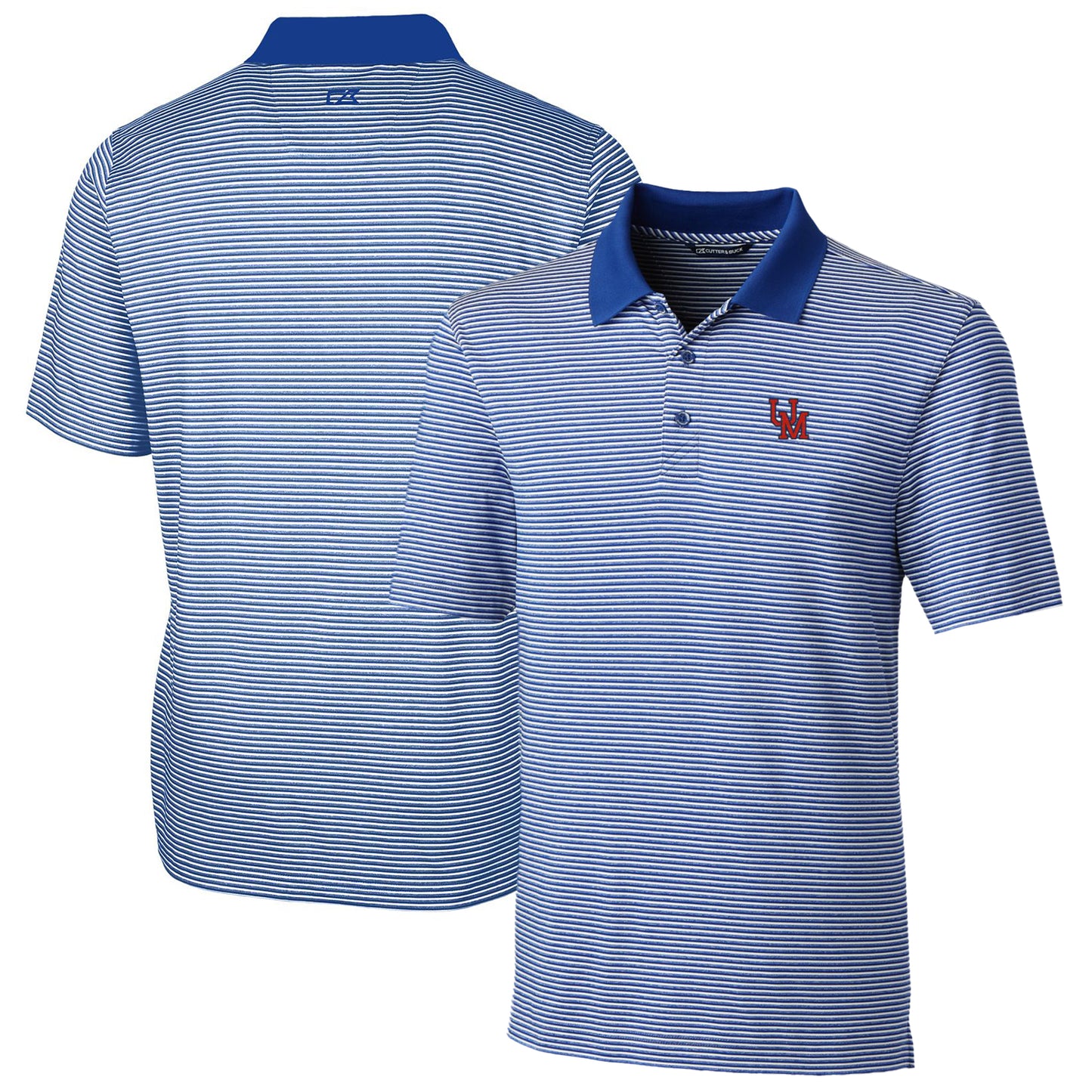 Men's Cutter & Buck Royal Ole Miss Rebels Big & Tall Forge Tonal Stripe Stretch Polo