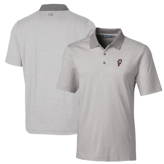 Men's Cutter & Buck Gray Ohio State Buckeyes Big & Tall Forge Tonal Stripe Stretch Polo