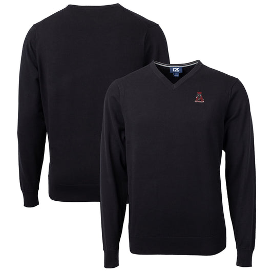 Men's Cutter & Buck Black Alabama Crimson Tide Lakemont Tri-Blend Big & Tall V-Neck Pullover Sweater