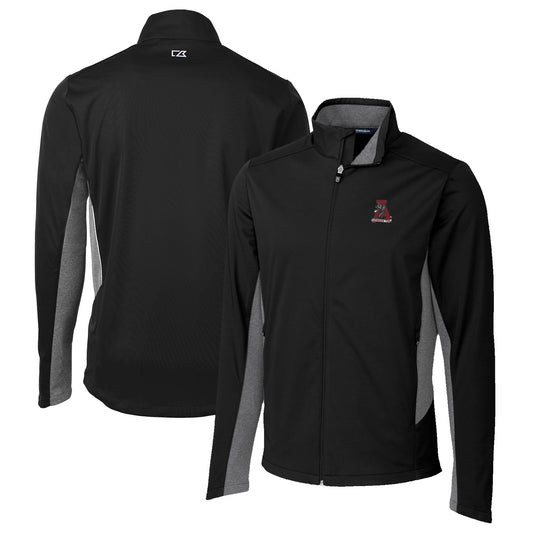 Men's Cutter & Buck Black Alabama Crimson Tide Navigate Softshell Big & Tall Full-Zip Jacket