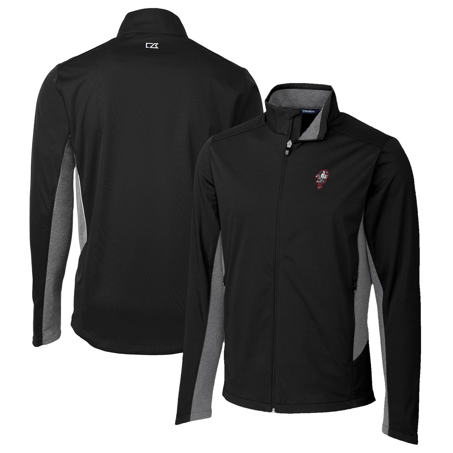 Men's Cutter & Buck Black Ohio State Buckeyes Navigate Softshell Big & Tall Full-Zip Jacket