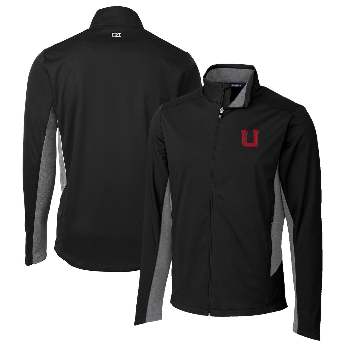 Men's Cutter & Buck Black Utah Utes Navigate Softshell Big & Tall Full-Zip Jacket