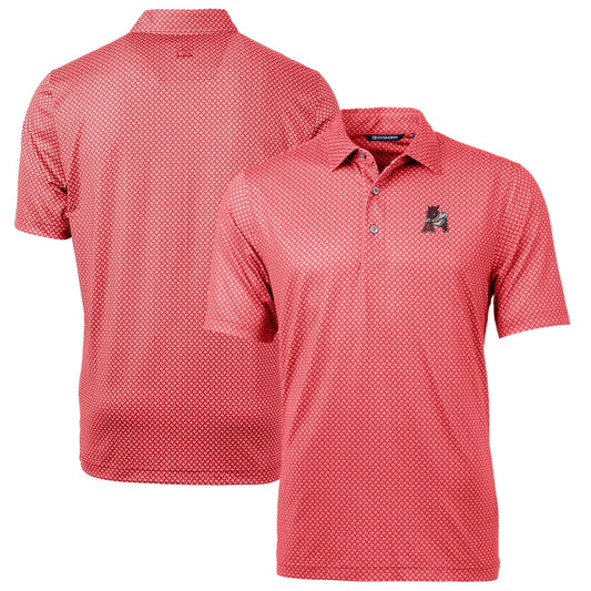 Men's Cutter & Buck Cardinal Arkansas Razorbacks Team Logo Big & Tall Pike Banner Print Polo