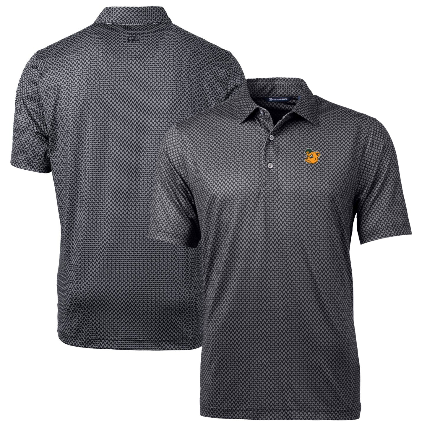 Men's Cutter & Buck Black Baylor Bears Team Logo Big & Tall Pike Banner Print Polo