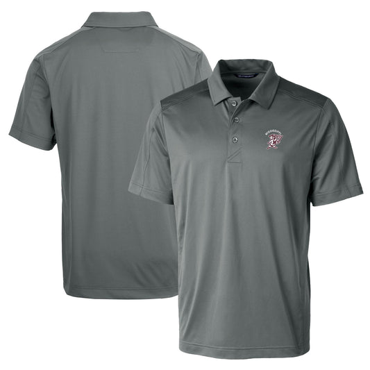 Men's Cutter & Buck Steel Mississippi State Bulldogs Team Logo Big & Tall Prospect Textured Stretch Polo